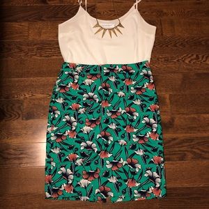 Pencil Skirt, Basketweave, Kelly Coral Print